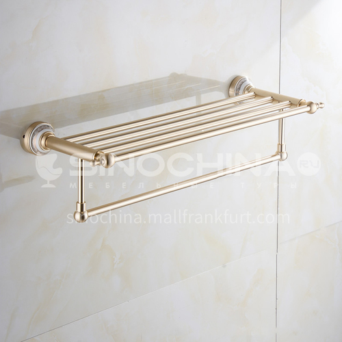 Bathroom champagne gold space aluminum shelf9114